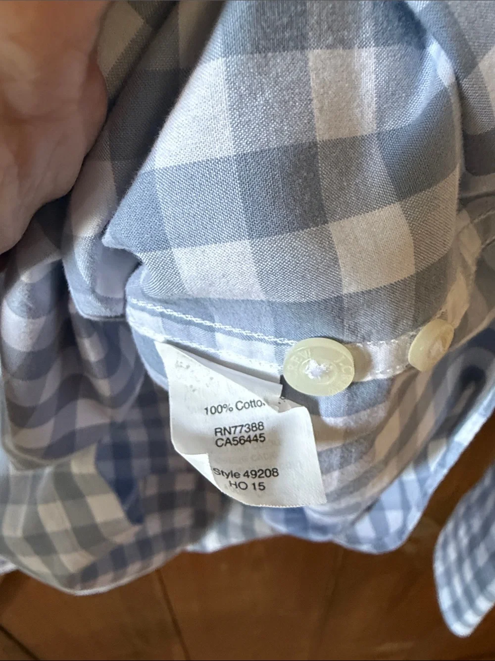 J. Crew Men’s Slim Fit Light Blue and White Gingham Button-Down Shirt